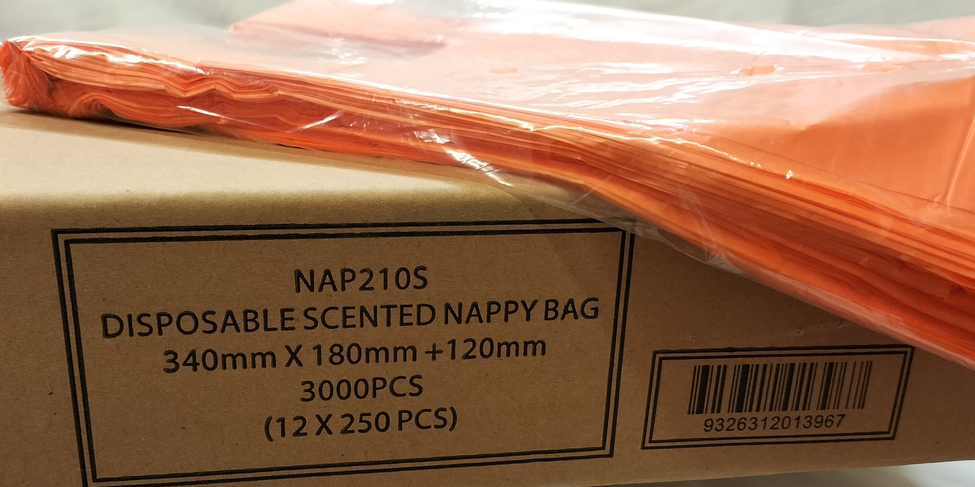 Nappy Bags Disposable Peach CTN of 3000
